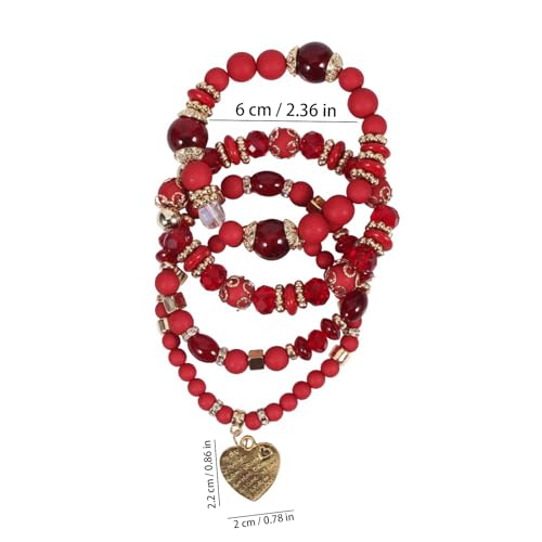 Beaded Bracelets for Women,Bohemian Stackable Style Multilayered Stretch Bracelets Friendship Jewelry Summer - color: Style 10, size: Heart
