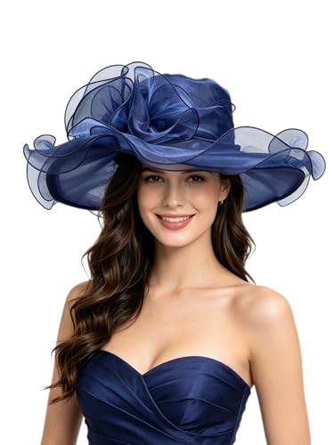 SAFERIN Women's Organza Church Fascinator Bridal Tea Party Wedding Hat - color: Tz-5