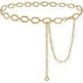 Women's Chain Belt Metal Waist Belt Chunky Belly Link Belt - color: 23028 Gold, size: XL: 59 in