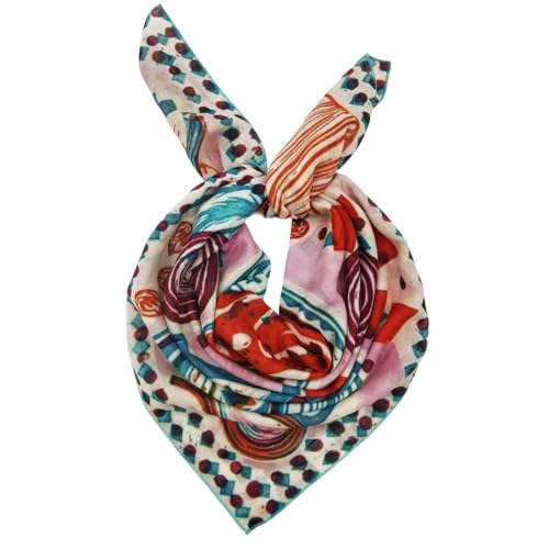 Large Cotton Bandana Lightweight Head Hair Scarf Headbands Wraps Cover Handkerchiefs for Women Men 25 x 25 inch - color: Rt31
