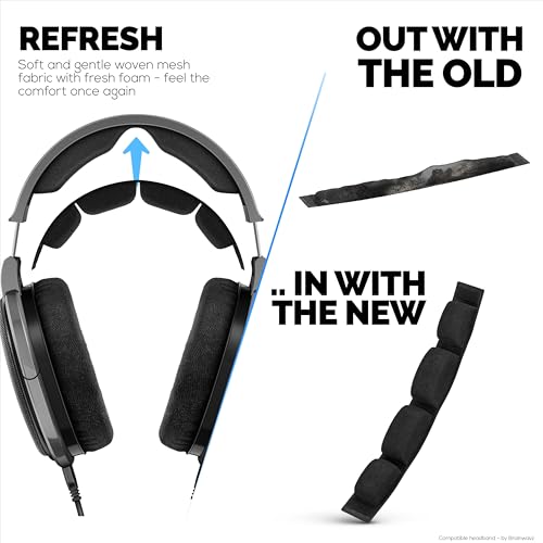 Replacement Headband for SENNHEISER HD580, HD600, HD650 & HD660S Headphones - Soft Woven Fabric & Foam Cushion Pad for Additional Comfort by Brainwavz