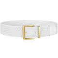 WHIPPY Women Wide Woven Belt Fashion Boho Rattan Braided Belt with Gold Buckle Raffia Straw Woven Waistband for Dresses - color: White, size: Fit Waist Size 30"-34"
