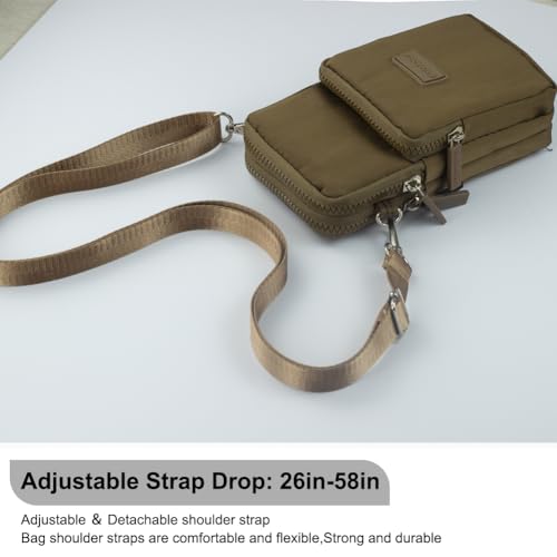 JANKS Small Crossbody Bags for Women Mini Cell Phone Purses Handbag Shoulder Bag - color: E-milk Coffee