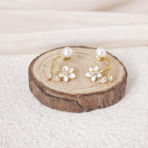 Pearl Earrings for Women, 14k Pearl Drop Dangle Earrings Gold Earrings for Women Trendy Cute Prom Bridal Earring Flower Long Earring Wedding Jewelry - color: style-6