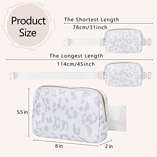 VOROLO Fanny Pack For Women And Men Crossbody Bag Belt Bag with Adjustable Strap Graduation Gifts Leopard White - color: Leopard White, style: 1 Pack Fanny Pack