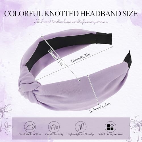 obeoby 8Pcs Knotted Headbands for Teen Girls, Chartreuse Pastel Girls Headbands Summer Dress Hair Accessories Trendy Stuff - color: Light Colors