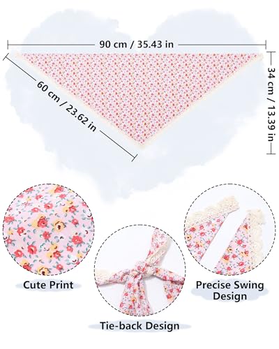 AWAYTR 3Pcs Hair Bandanas Head Kerchief for Women Girls Tie-Back Boho Hair Scarf Headband Bandana Triangle Head Scarf - color: Black / Pink / White