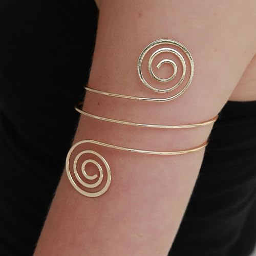 AIBFRID 3 Pcs Arm Cuff Jewelry for Women Adjustable Arm Cuff Bangle Band Armlet Upper Arm Cuff Bracelet - color: Blossom