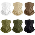 Geyoga 6 Pieces Summer UV Protection Cooling Neck Gaiter Face Clothing Neck Gaiter Mask Scarf Sunscreen Breathable Bandana - color: Khaki