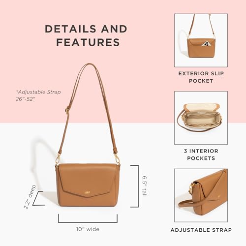 Freshly Picked Classic Crossbody Bag for Women - Stylish Handbag and Crossbody Purse Made with Premium Vegan Leather - color: Butterscotch