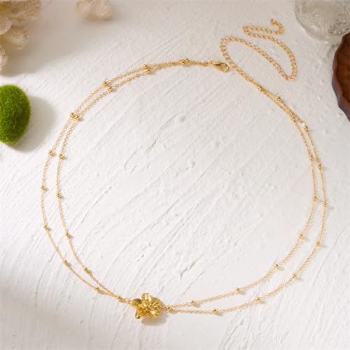 Flower Body Chain for Women Gold-Plated Metal Waist Chain Body Belly Belt Jewelry Layered Bead Metal Body Chain Summer Beach Accessories - color: Gold/A