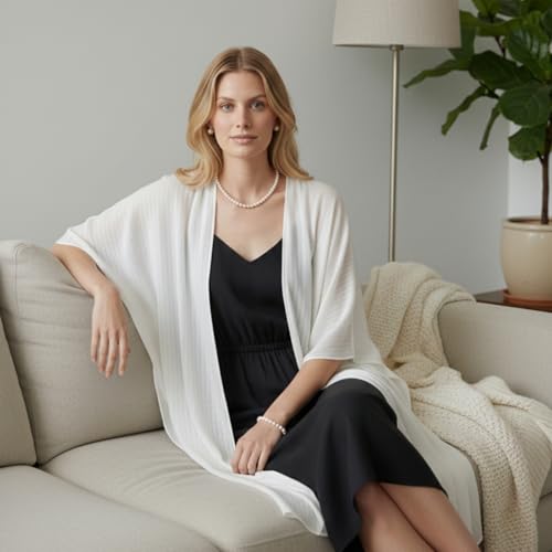 Kimonos for Women Casual Swimsuit Coverup Lightweight Boho Kimono Cardigans for Summer - color: Rz-ivory