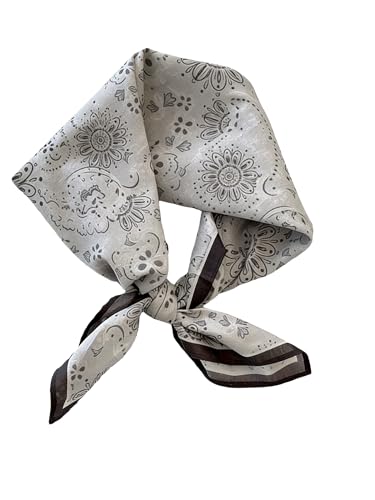 21 x 21 Inch Cotton Bandana for Women and Men,Soft Breathable Head Scarf, Multi-purpose Headband, Hair Scarf - color: Sunflower Gray-un15