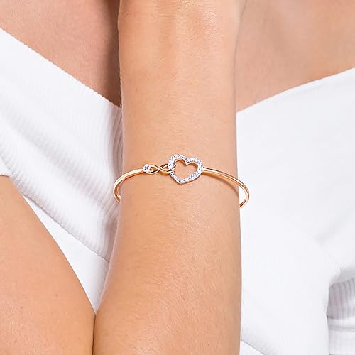 Swarovski Infinity Heart Jewelry Collection, Necklaces and Bracelets, Rose Gold & Rhodium Tone Finish, Clear Crystals - color: Bangle Bracelet