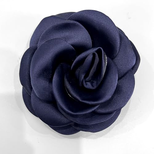 Sanrich Women's Brooches 4pcs Rose Flower Hair Clip Mexican Hair Flowers Clips Hairpin Brooch Tea Party Hats Headpieces (navy blue) - color: navy blue