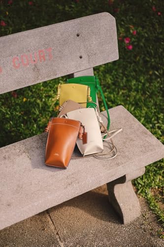 Rever Rubin Phone Crossbody Sling Bag, Leather, Fits Phone, Cards, Essentials | Phone - color: Mint (Teal)