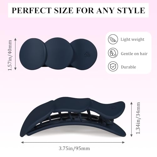 Medium Flat Hair Clips for Women, French Claw Clips Strong Hold for Thick & Thin Hair, Duckbill Hair Clips Non Slip for Driving Yoga - Orange, Light blue, Deep blue, Gray, 4pcs - color: Orange, Light blue, Deep blue, Gray