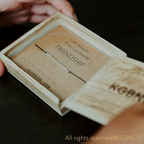 KGBNCIE Inspirational Gifts for Women, Morse Code Funny Gifts Bracelets for Women, S925 Sterling Silver Morse Code Bracelets Friend Gifts - style: 9-FRIENDSHIP