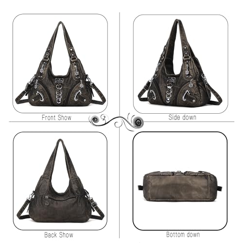 Angelkiss Hobo Purses and handbags for Women Satchel Handbag Women Purses Large Daily Shoulder Bags | Purses - color: 801bronze