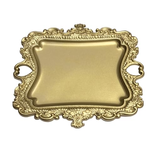 khtumeware 1 Pack Vintage Gold Jewelry Dish Brushed Gold Jewelry Trays ideal for holding jewelry rings and small trinkets. - color: Brushed Gold