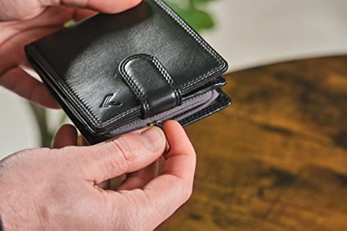 Soft Leather Wallet for Men - Mens Wallet Bifold with Zipper Coin Pocket - Holds Bills, Credit Cards, Coins - Carteras para Hombres Piel - Billeteras de Hombres Cuero Original - RFID Blocking - color: Brown