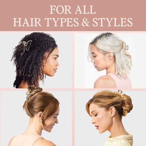 Kitsch Metal Hair Clips for Women - Durable & Elegant Metal Claw Clips, Perfect for Everyday Use & Special Occasions - Gold, 1 Pc - color: Gold