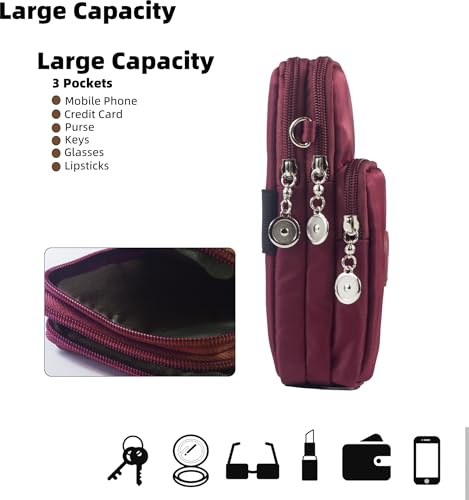 JANKS Small Crossbody Bags for Women Mini Cell Phone Purses Handbag Shoulder Bag - color: 010 Wine Red