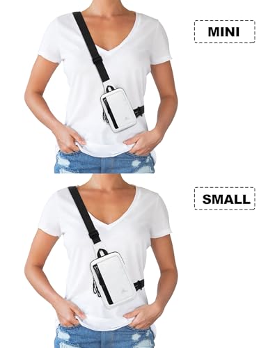 Peicees Small Crossbody Bag for Men Women Mini Sling Bag Travel Running Phone Daypack Cross Body Shoulder Bags, 2 Sizes, Mini White - color: White, size: Mini