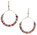 Bohemian Multi-Colored Sequin Hoop Gold Earrings - SPUNKYsoul Collection… - style: MEDIUM HALF DISC GOLD