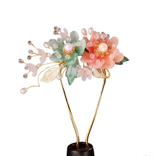 Chinese Hair Sticks for Buns Flower Hair Pins Hanfu Decorative Hair Chopstick