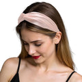 ZLYC Mulberry Silk Headband Elastic Twist Knotted Head Bands for Women's Hair, Solid Light Pink - color: Solid Light Pink