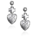 Rustic Couture's Western Earrings for Women Cowgirl Country Concho Dangling Western Statement Jewelry - color: C-Silver