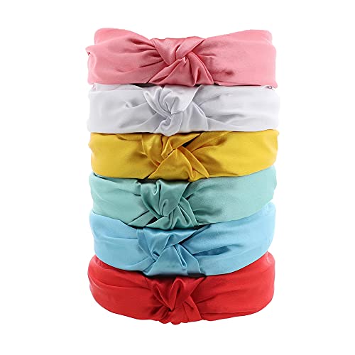 Motique Accessories Mint Satin Knot Headband for Women - color: Mint Green