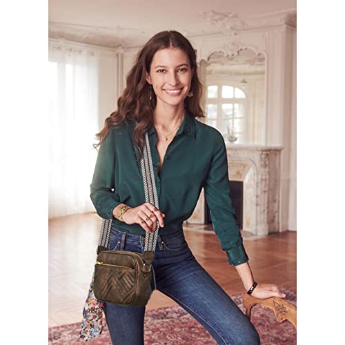 BOSTANTEN Quilted Crossbody Bags for Women Vegan Leather Purses Shoulder Handbags with Wide Strap - color: Coffee