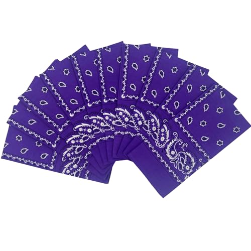 Vamqor 100% Cotton 10 Pack Fine Bandanas - color: Purple