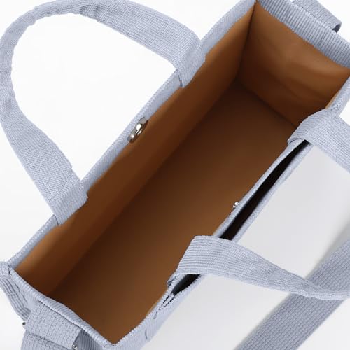WantGor Tote Bag for Women, Corduroy Crossbody Bags Shoulder Handbag Small Satchel Hobo Bag Purse - color: Blue