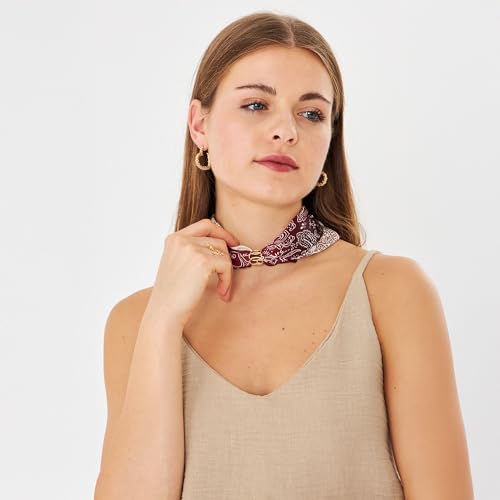 dscarf Womens Neck Scarf 21"x21" Small Square | Headband Scarf Ethnic Bandana Head Scarf Flowering Breathable Lightweight - color: Ethnic Design 8