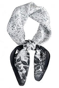 MINIDORA Satin Scarves for Women 27.5 × 27.5 inches Medium Square Elegant Silk Feeling Head Scarf - color: A0081-black