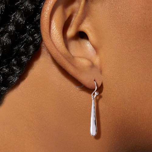Dangle Earrings For Women, Silver Plated Lightweight Drop Earrings With Sparkling Cubic Zirconia,14K Gold Plated Hypoallergenic Face Shaping Earrings For Wedding Party Daily Office Jewelry Gift - color: Silver-A