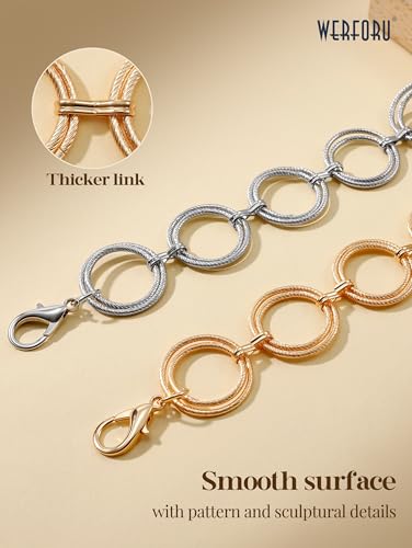 WERFORU Women Multilayer Gold Silver Metal Link Body Chain Belt Ladies Waist Chain Belts for Jeans Dress - color: A-gold-1, size: Fit waist size below 26"