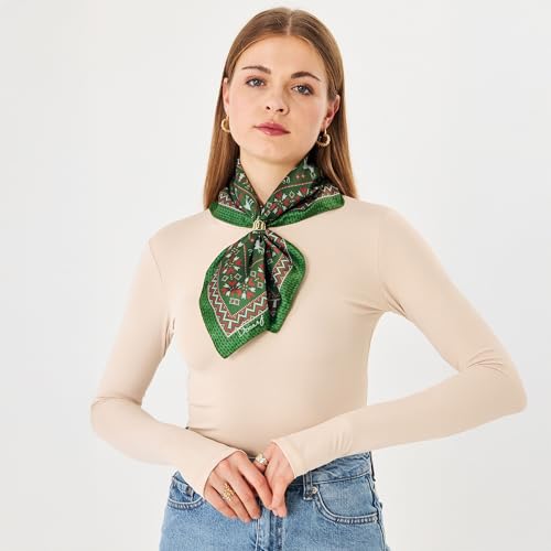 dscarf Womens Neck Scarf 21"x21" Small Square | Headband Scarf Ethnic Bandana Head Scarf Flowering Breathable Lightweight - color: Christmas Design 3