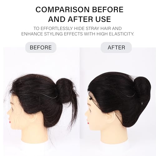 80Pcs Hair Nets for Buns -Black Ballet Bun Nets & Hair Pins for Girls & Women Invisible Bun Covers for Women's Hair 30Pcs 12Inch Nets and 50Pcs Hair Pins for Buns Ballet Bun Kit - color: Black, size: 12 Inch