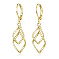 Leverback Earrings Dangle Earrings for Women Dangly Earrings Anniversary Birthday Gifts for Women - style: Double Linear-Gold