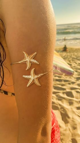 AIBFRID 3 Pcs Arm Cuff Jewelry for Women Adjustable Arm Cuff Bangle Band Armlet Upper Arm Cuff Bracelet - color: Beach Party