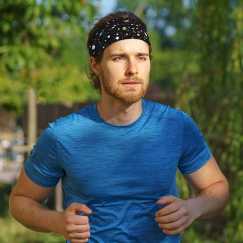 Elastic Sports Headband with Cosmic Space Pattern, Stretchy Workout Hairband for Fitness, Yoga - color: 31