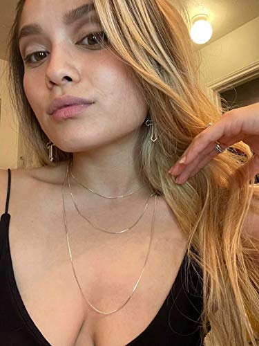NAG.HC 925 Sterling Silver Chain 0.8MM Delicate Box Chain - Italian Necklace Chain - Tiny&Thin&Strong -Friendly Price & Quality 14"-30" - color: Silver, size: 17.00