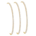 925 Sterling Silver Bracelets for Women Stack, Trendy Tennis Bangle Cuff Jewelry Set 14K Gold Plated, Adjustable Bracelet Set for Wrist Essentials, Women Fashion Watch Band Acecessories - style: Bracelet_3pcs(Gold Tennis Set 2mm)