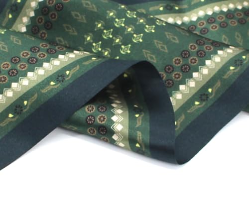 ANDANTINO 100% Silk Scarf for Women 59”*6.3” Long Shawls for Headscarf and Neck- Oblong Hair Wraps with Gift Packed - color: Dark Green