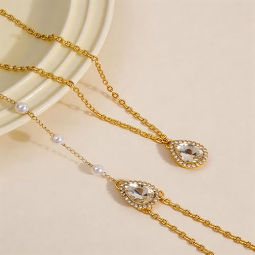 Back Necklace for Backless Dress Body Chain Jewelry for Women Adjustable Rhinestone Chain Necklace Bridal Jewelry for Weddings Summer Vacation - color: A5:body chain