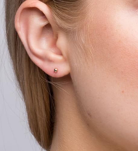 QWALIT 3 Pairs Ear Piercing Kit Gold Ear Piercing Gun Kit Disposable Self Piercing Earrings at Home Earring Gun Piercing kits with Earring Studs Small Ball - color: A1-Ball -gold
